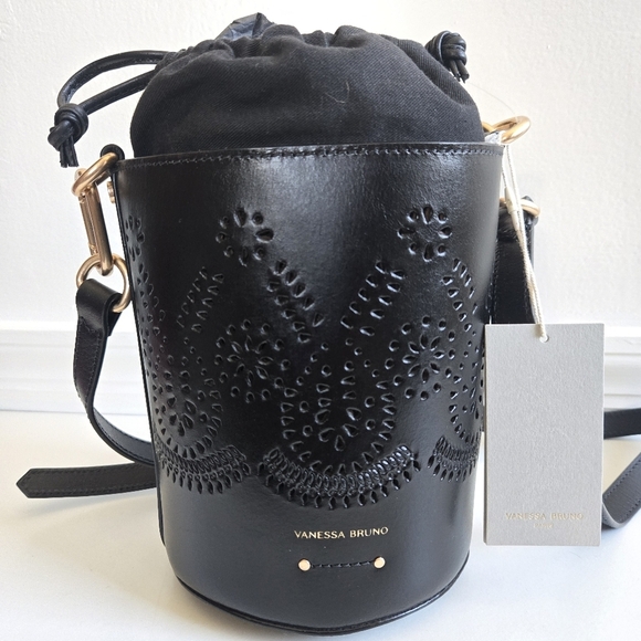 New Vanessa Bruno Holly Leather Mini Seau Limited Edition Black Bucket Handbag - Picture 12 of 16